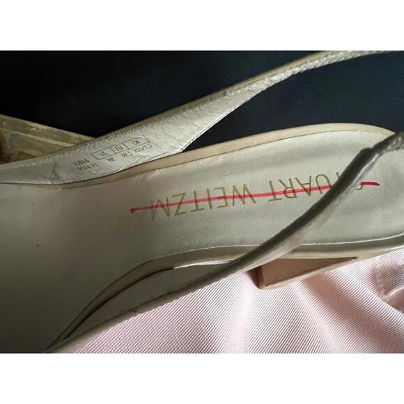 NWOB STUART WEITZMAN VIDA LEATHER 75mm SLINGBACK PUMPS NUDE/BEIGE US 9B/39.5 - Picture 5 of 8